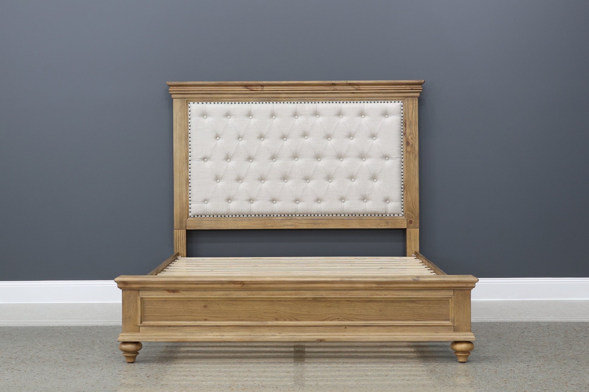 Melton Bed Upholstered - Golden Rustic Oak