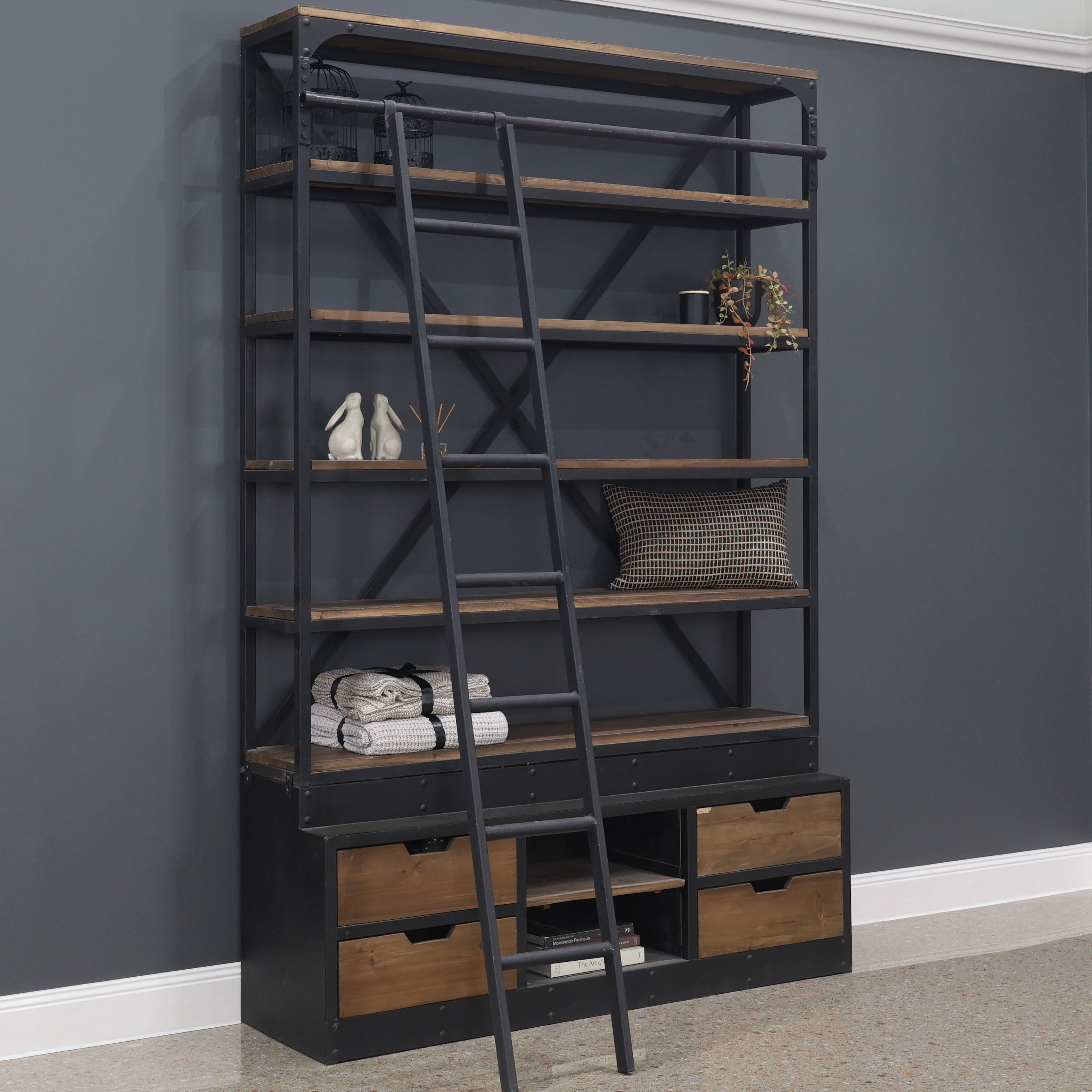 Oxley Bookcase w/ Ladder - Large