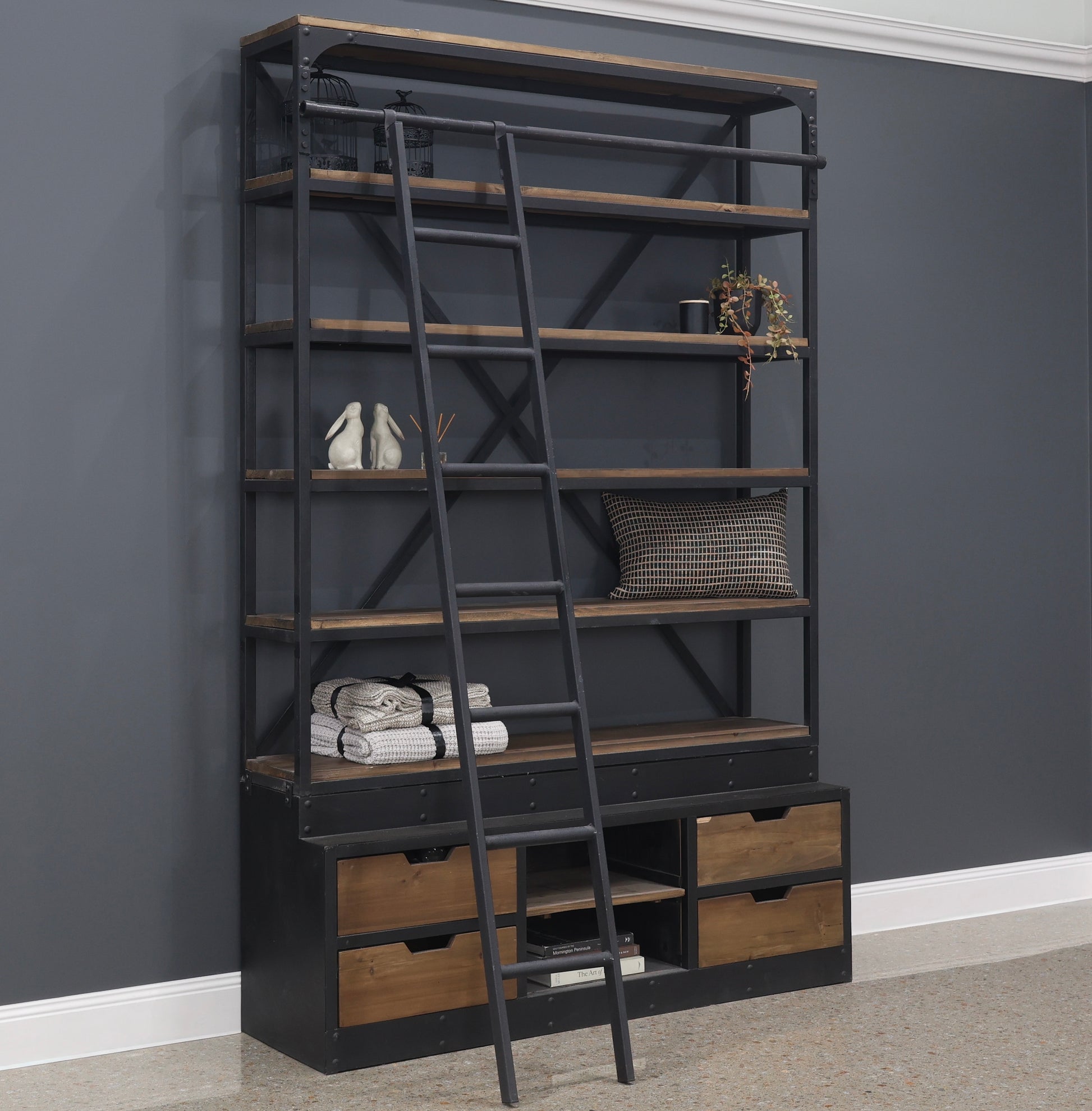 Oxley Bookcase w/ Ladder - Large