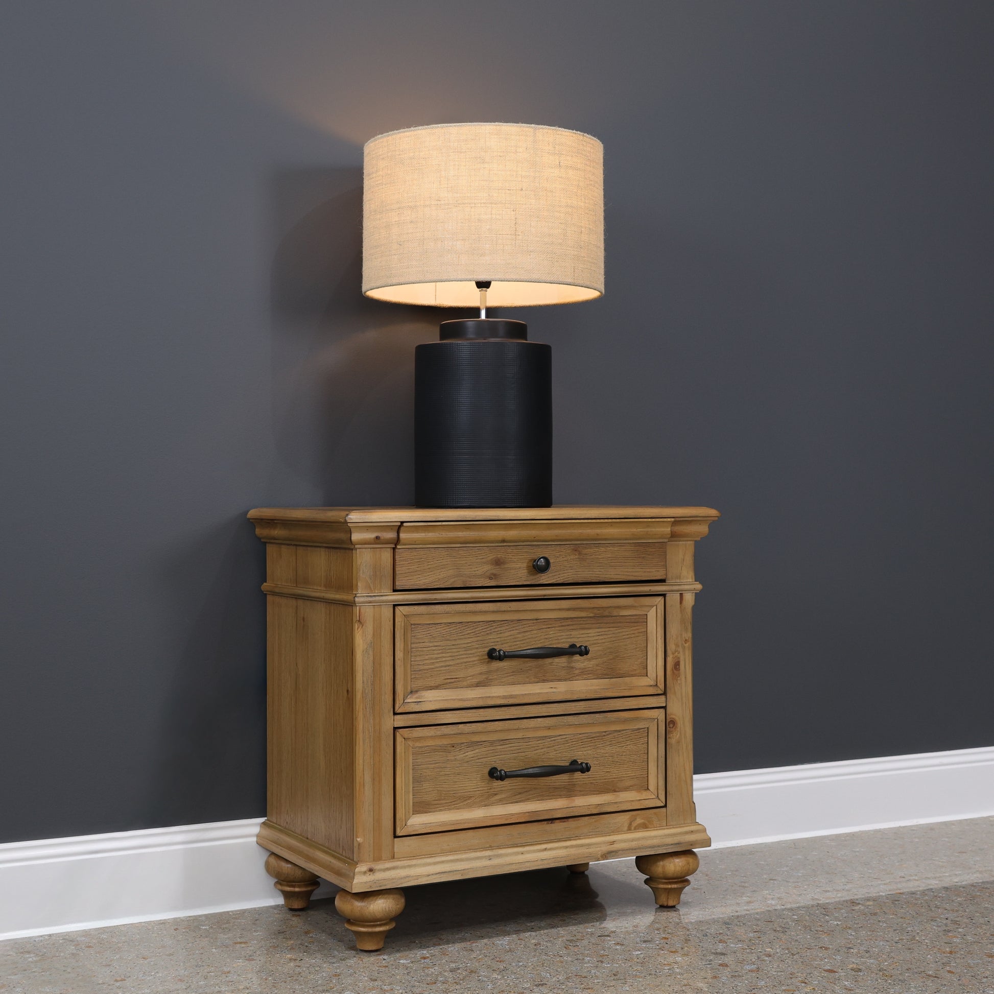 Melton Bedside Table - Golden Rustic Oak