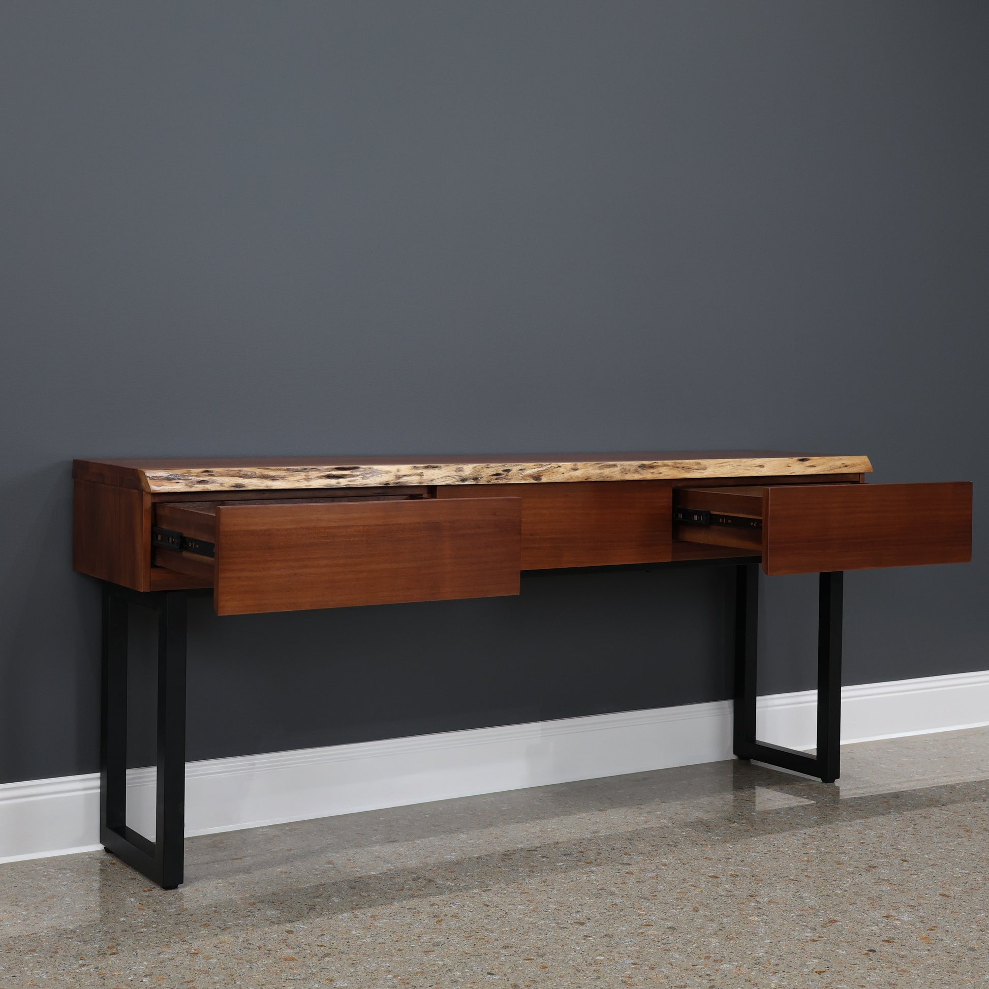 Dark Valley Console Table w/ 3 Drawers
