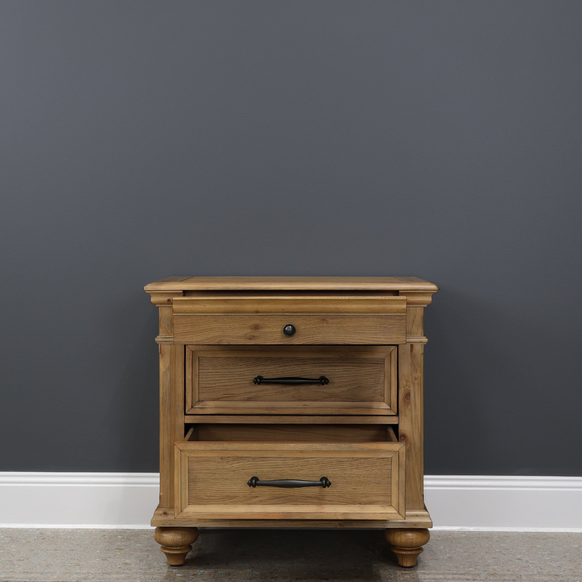 Melton Bedside Table - Golden Rustic Oak