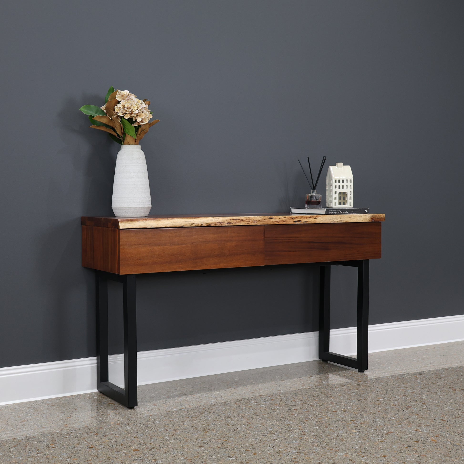 Dark Valley Console Table w/ 2 Drawers