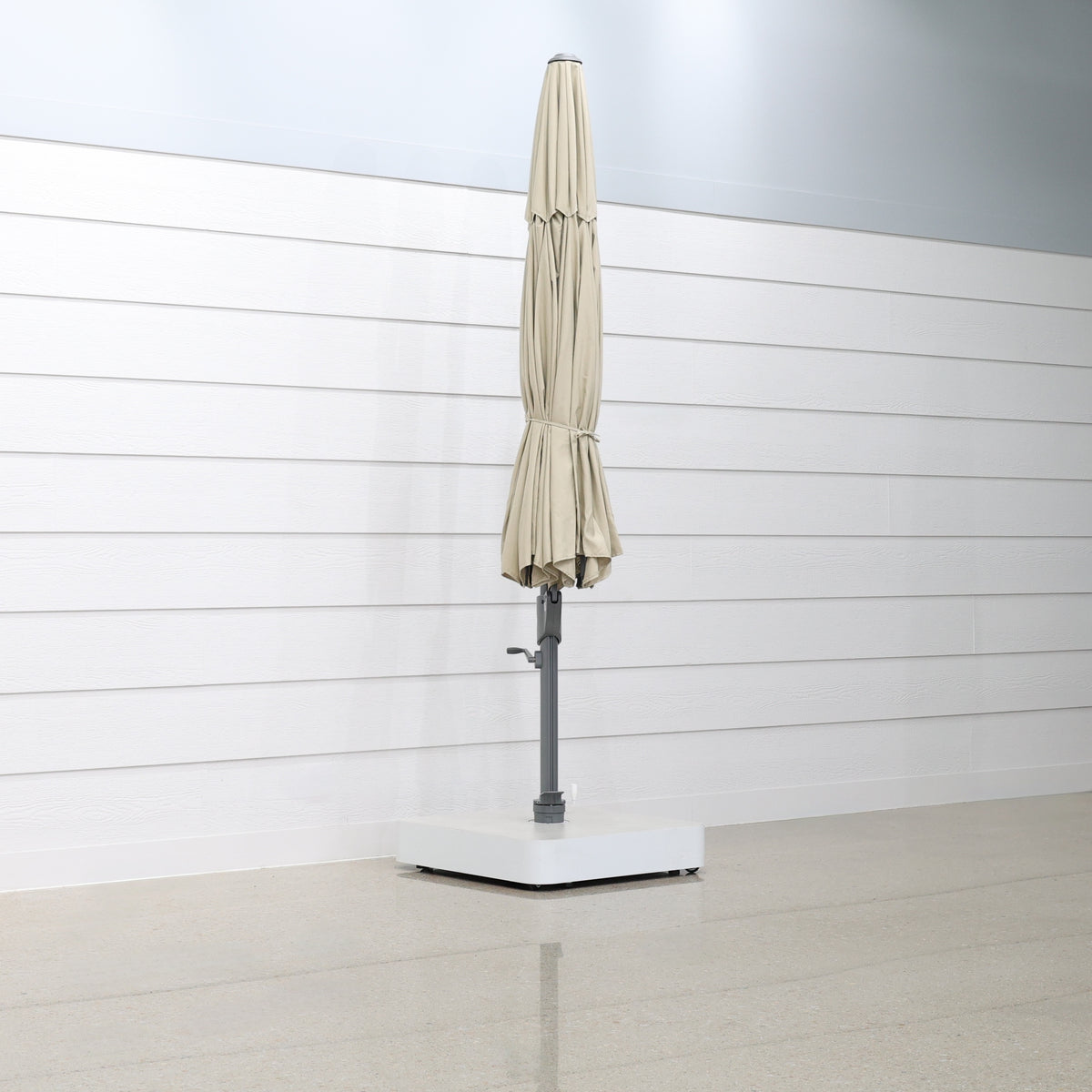 Savannah 380cm Octagonal Cantilever Umbrella - Natural w/ Ceramic Base