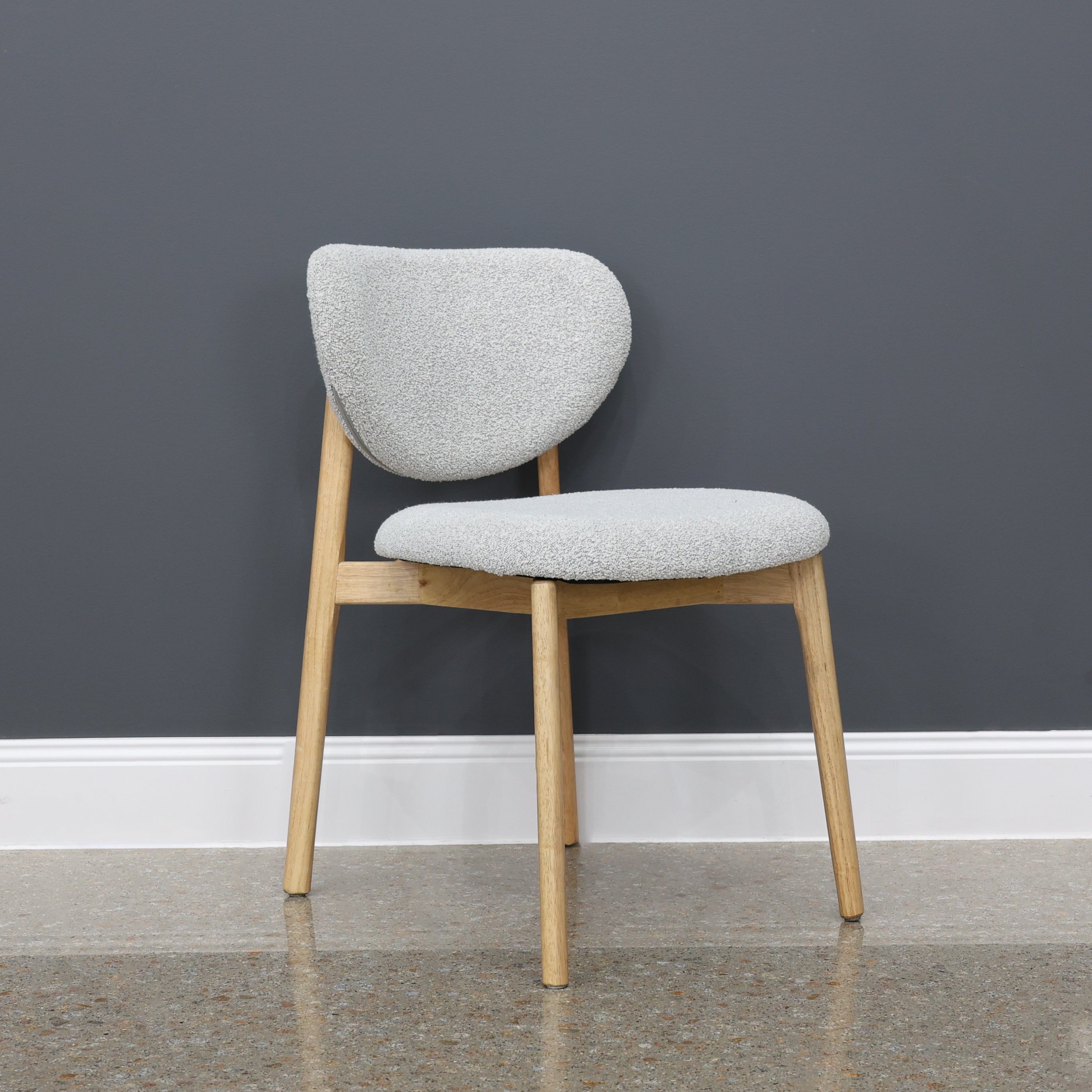 Albany Oak Solid Wood Dining Chair - Natural Fabric