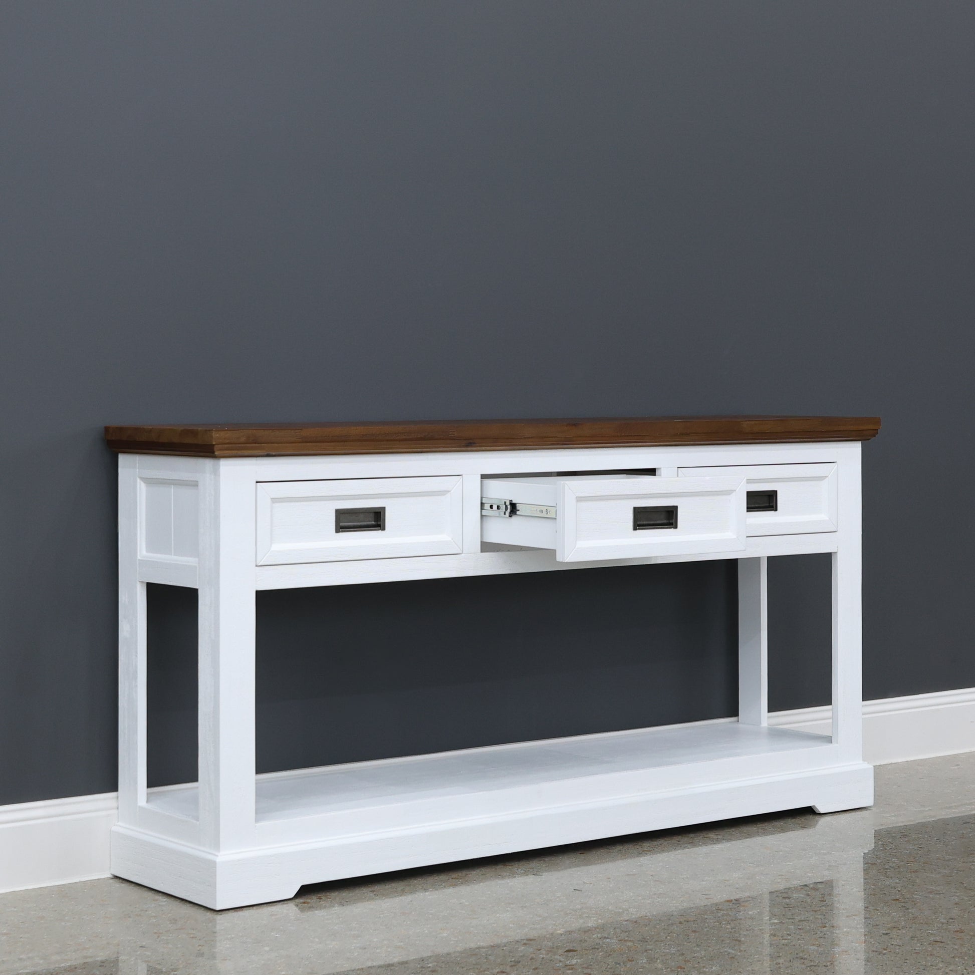 Provedore Two Tone Console Table w/ 3 Drawers