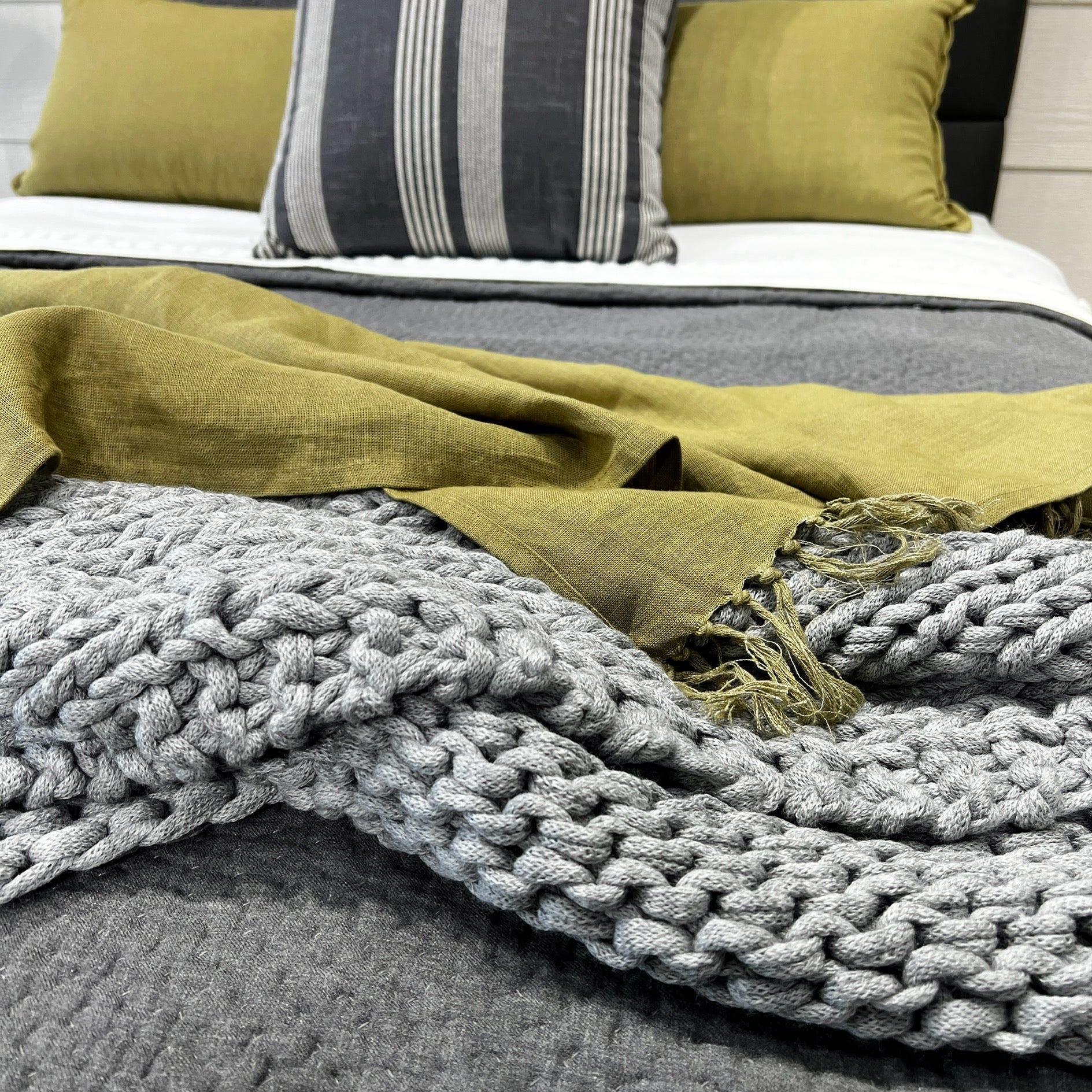 Boho Throw - Soft Grey