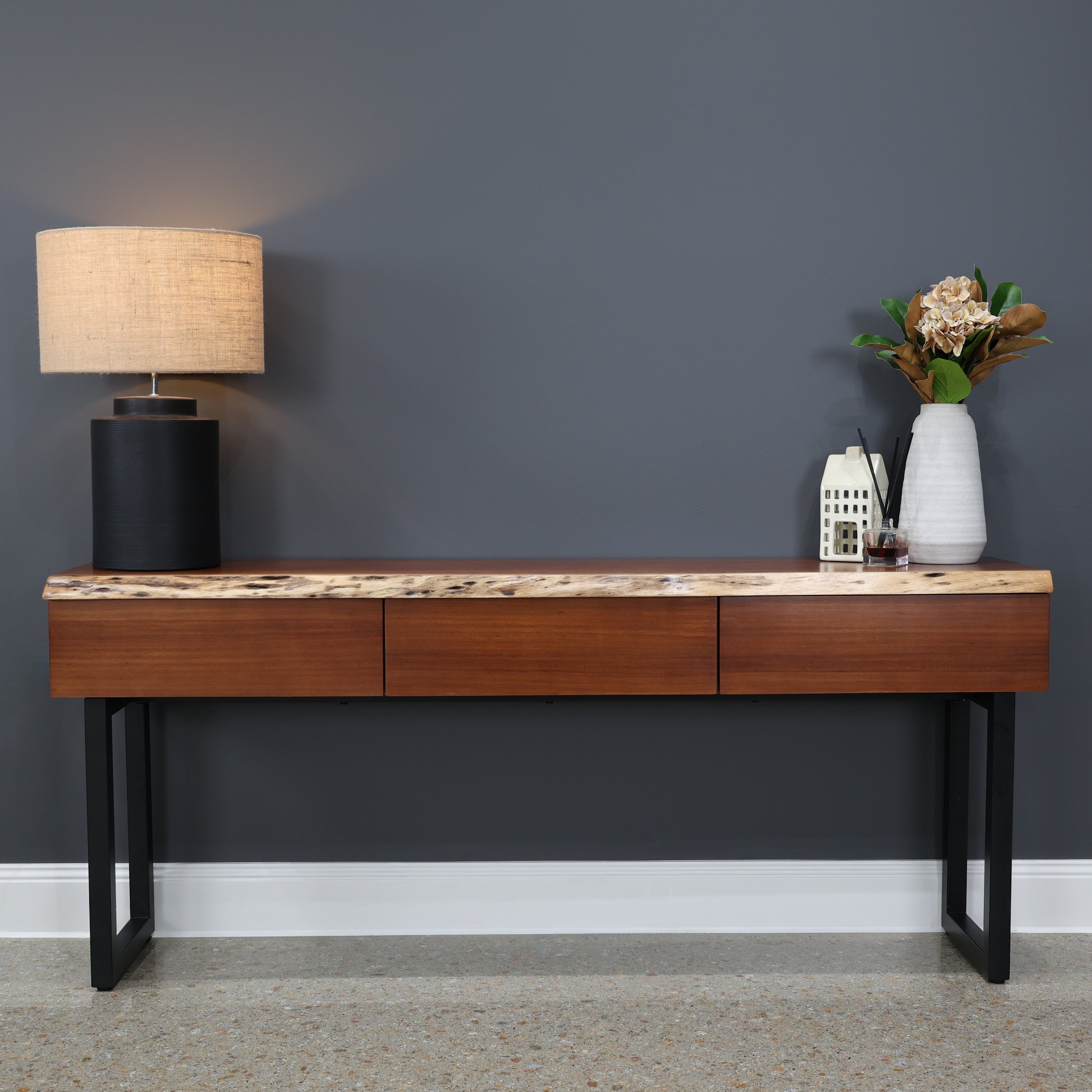 Dark Valley Console Table w/ 3 Drawers
