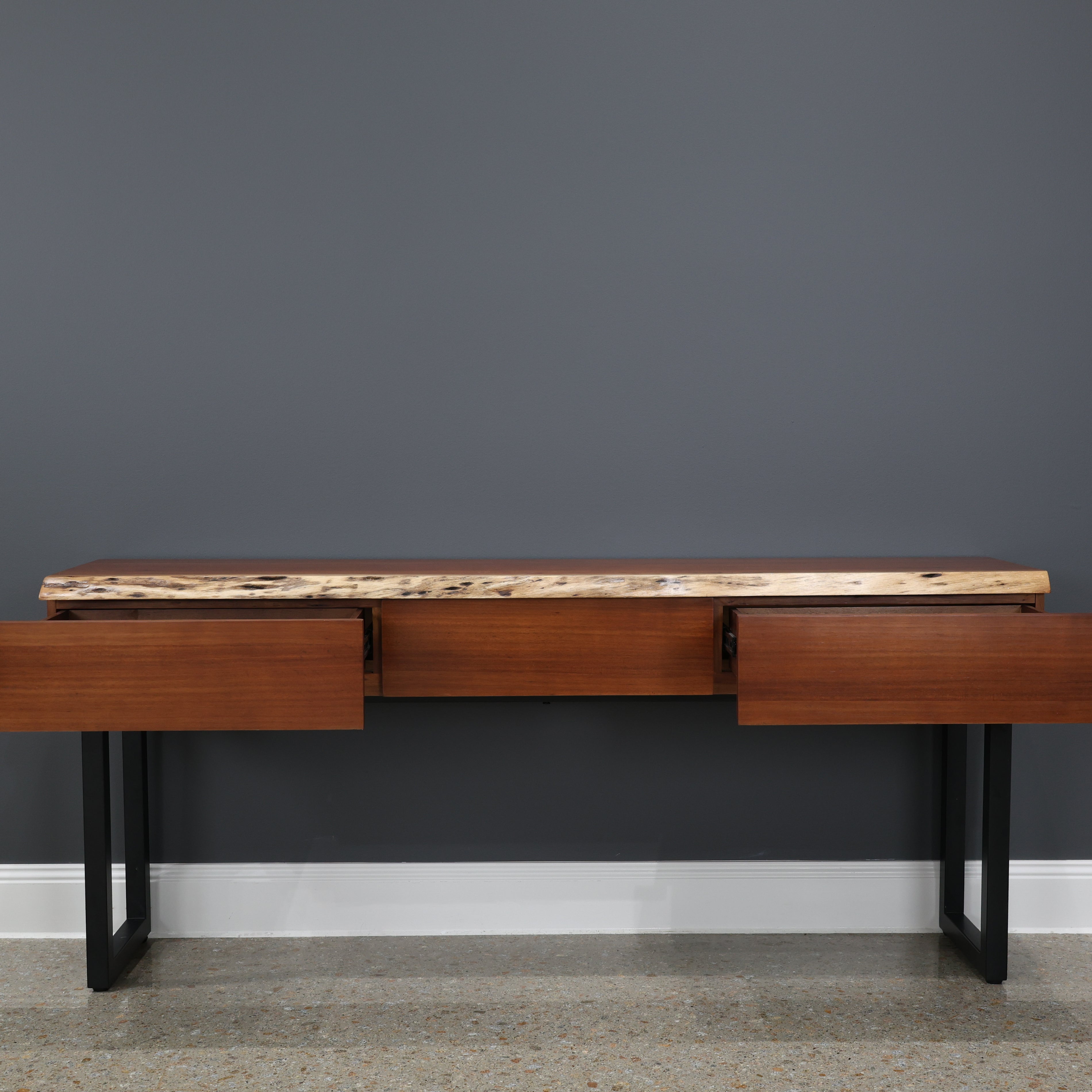 Dark Valley Console Table w/ 3 Drawers