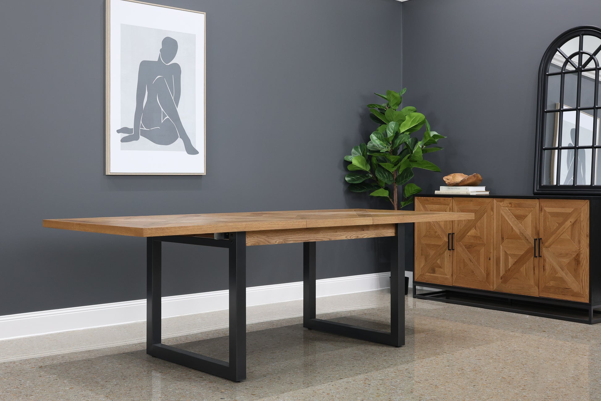 Industrial Extension Table - 190cm - 240cm L
