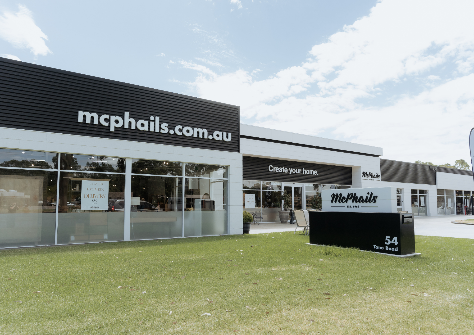 McPhails building with branding and address displayed