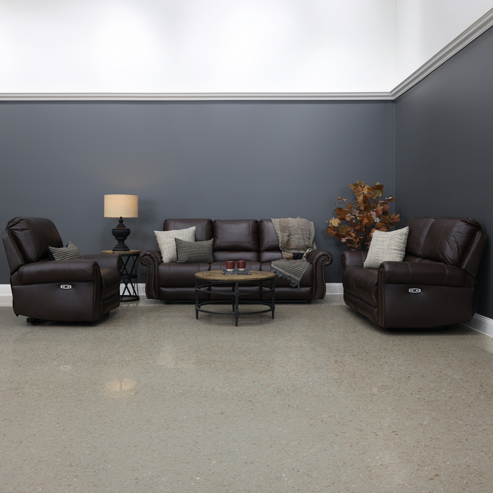 Laura 3 Seater Electric Sofa - English Tan Leather
