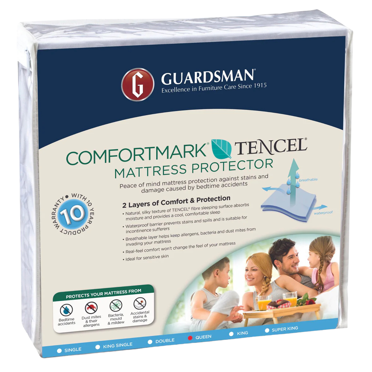 Guardsman CM Tencel Mattress Protector 10 year Warranty