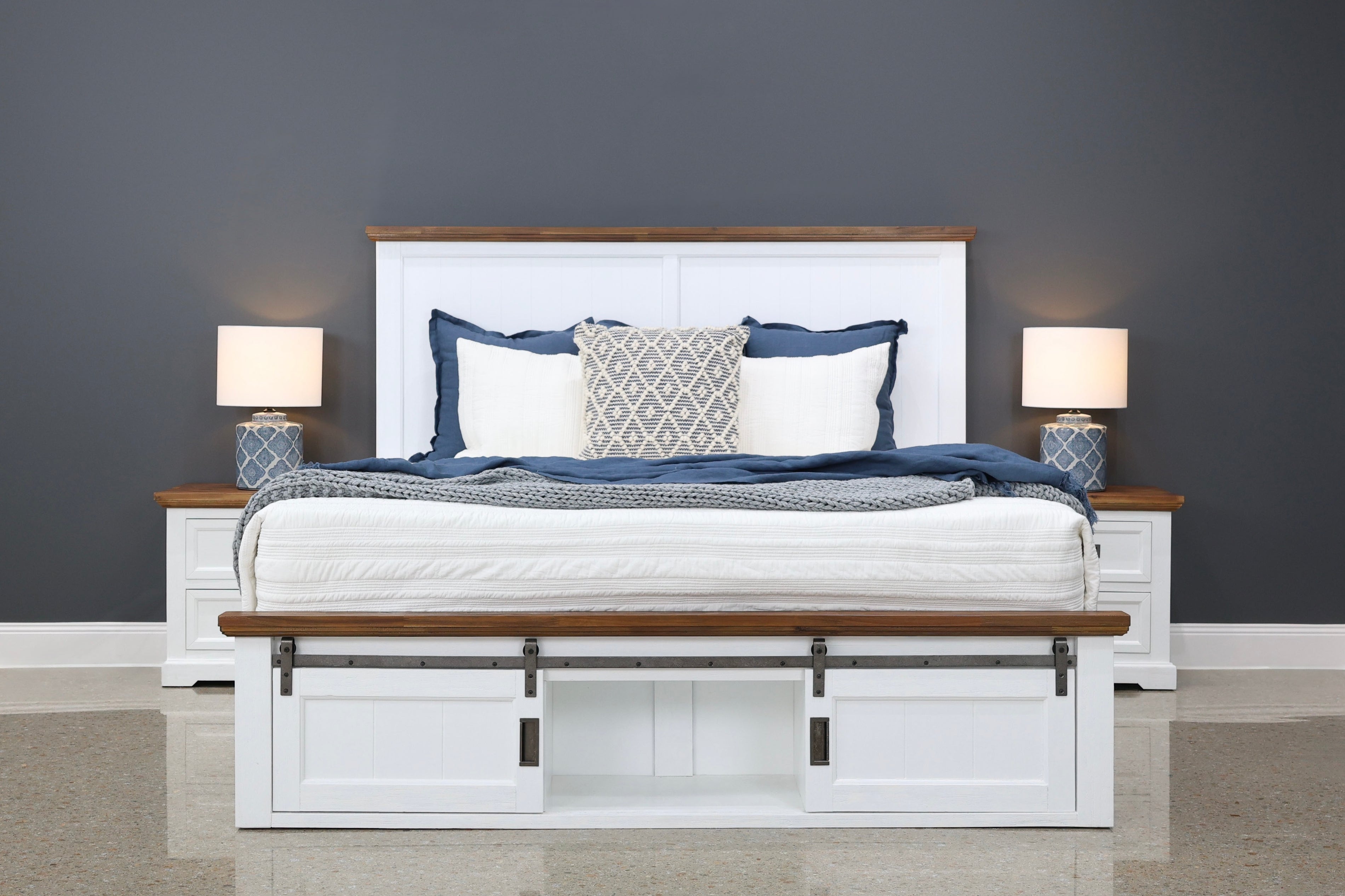 Provedore Two Tone Bedside w/ 2 Drawers