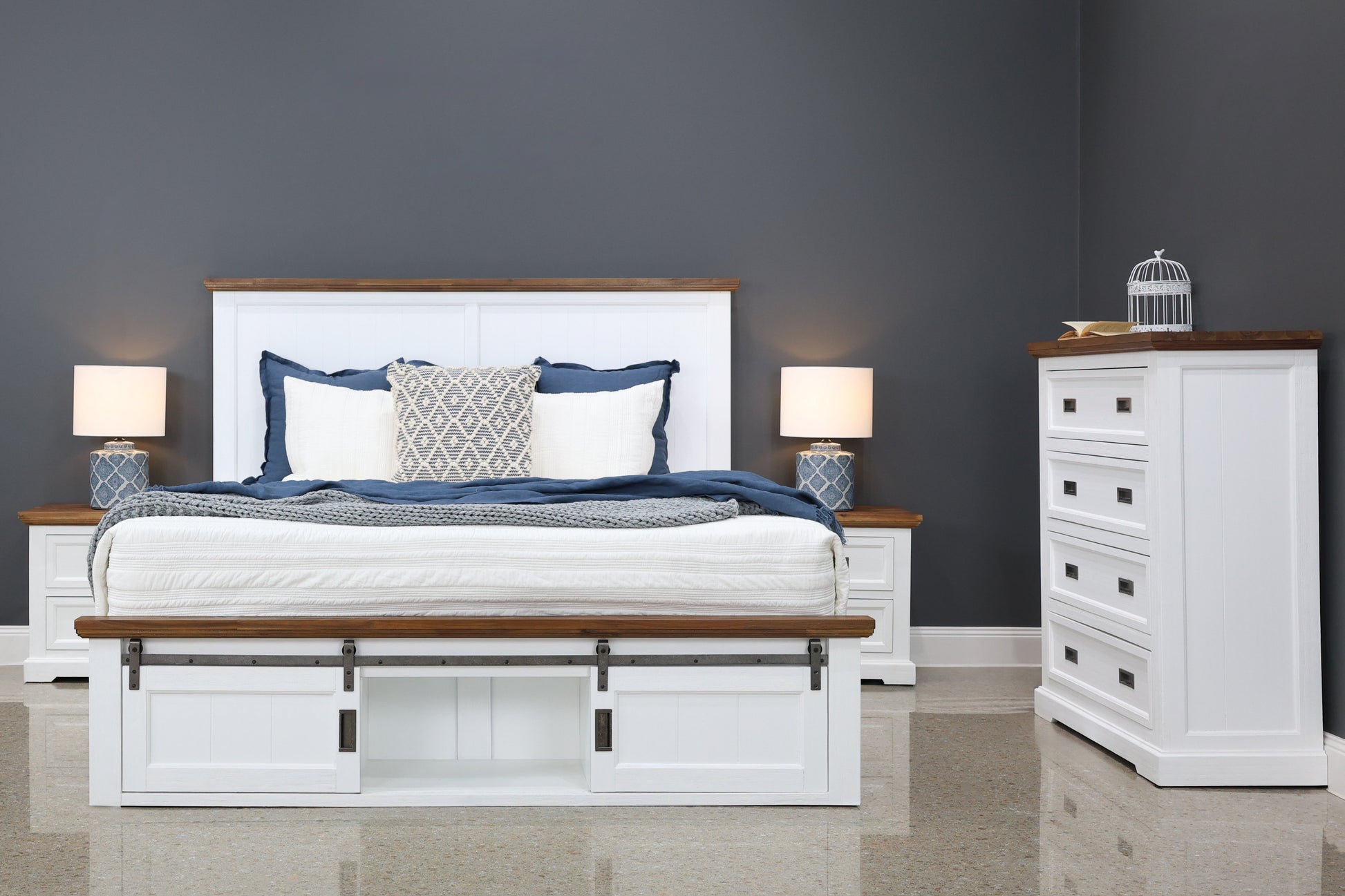 Provedore Two Tone Tallboy w/ 4 Drawers