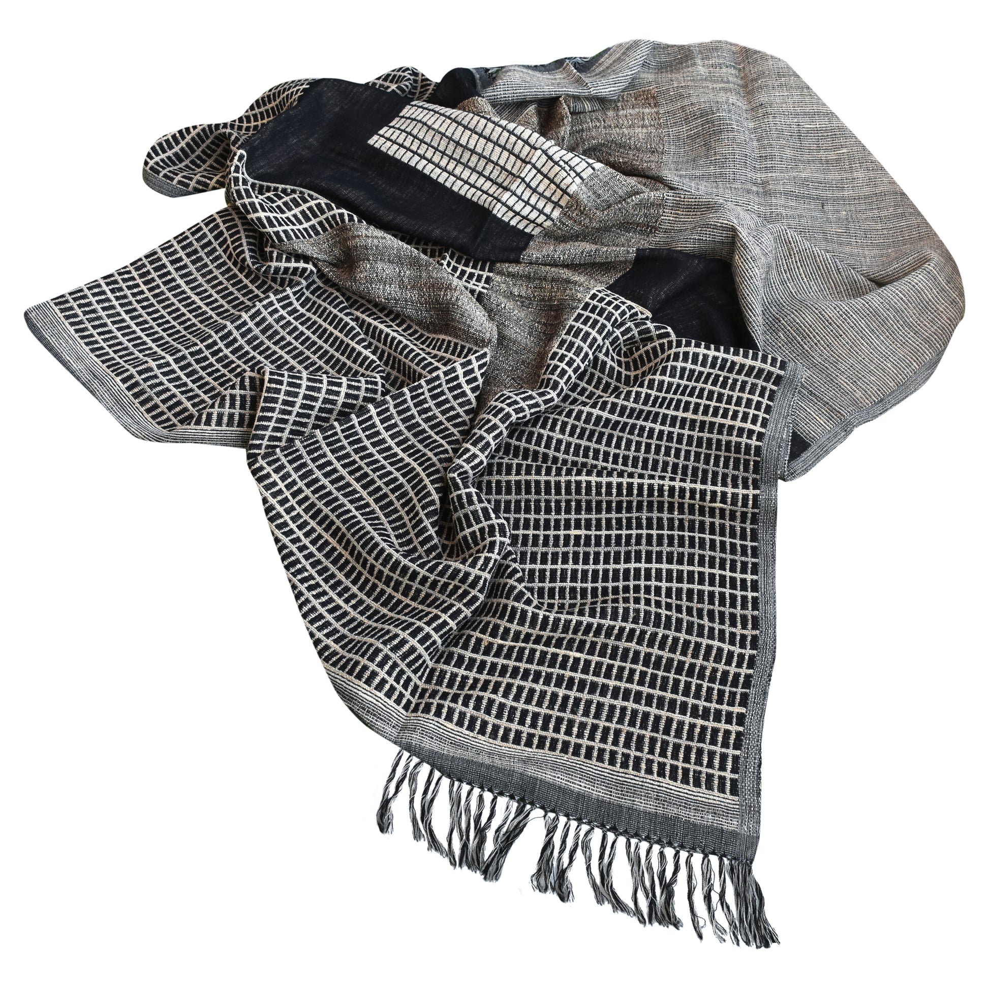 Tuscany Throw - Black, Sand & Grey Multi