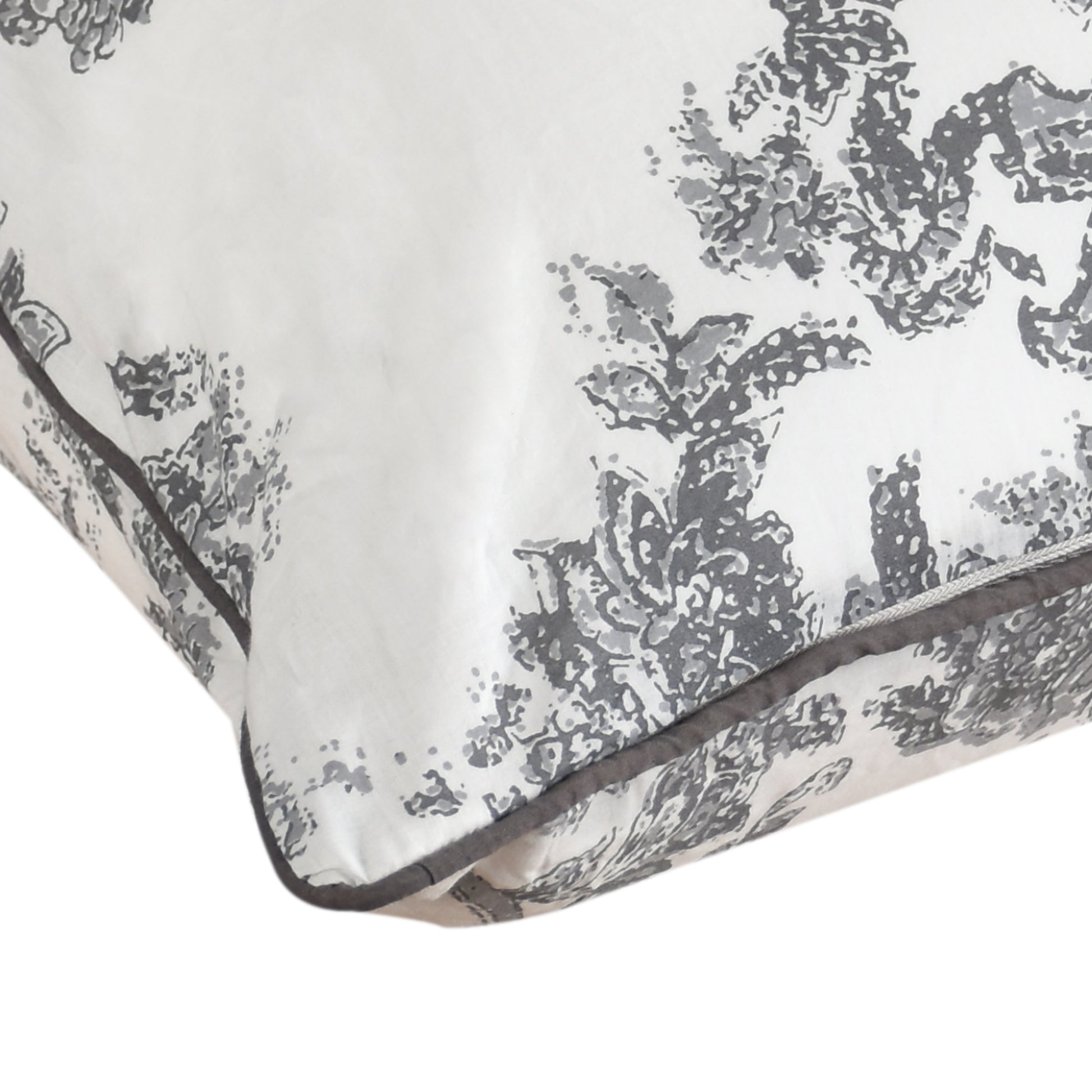 Florence European Pillowcases Pair - Grey & White