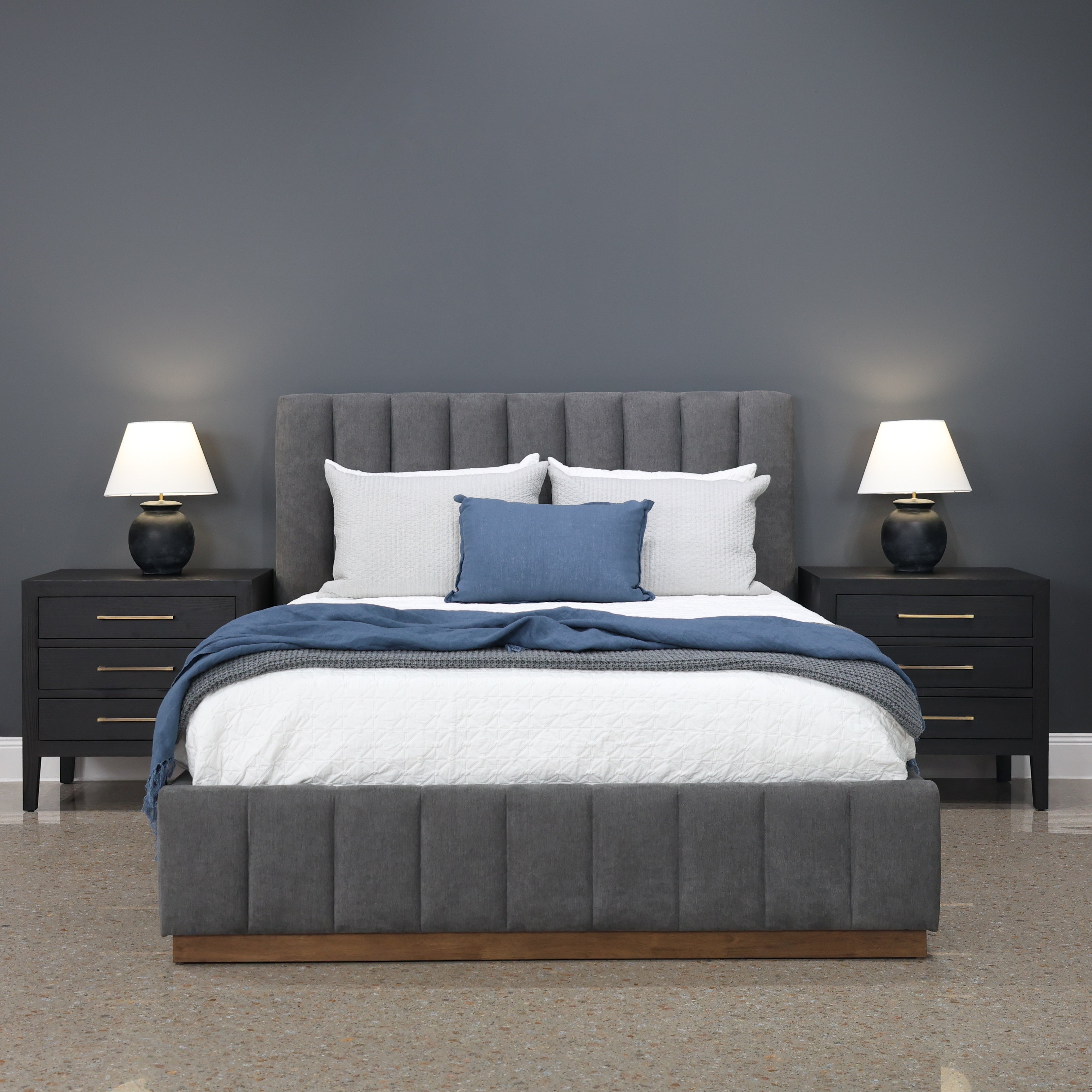 Melbourne Bed - Dark Grey