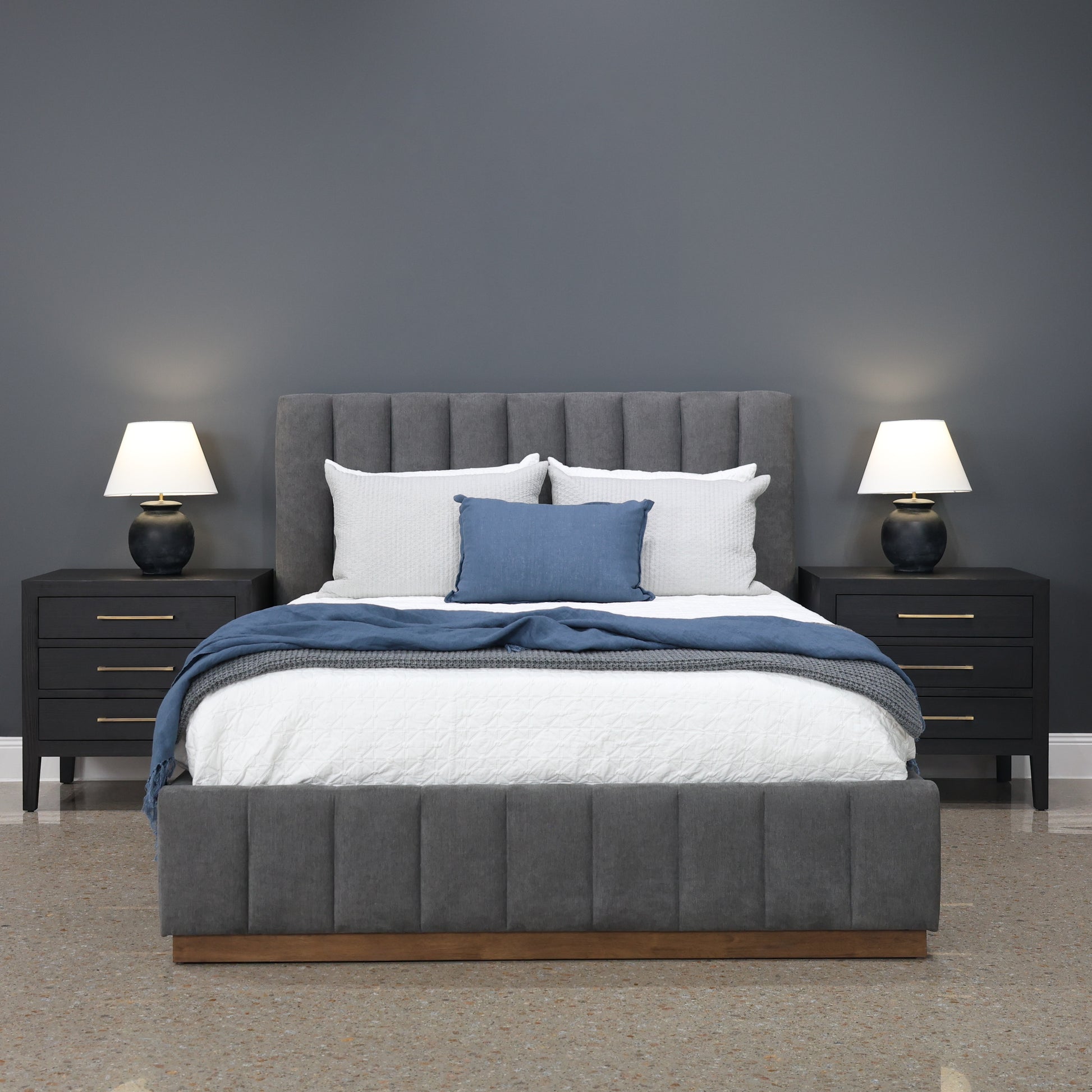 Melbourne Bed - Dark Grey