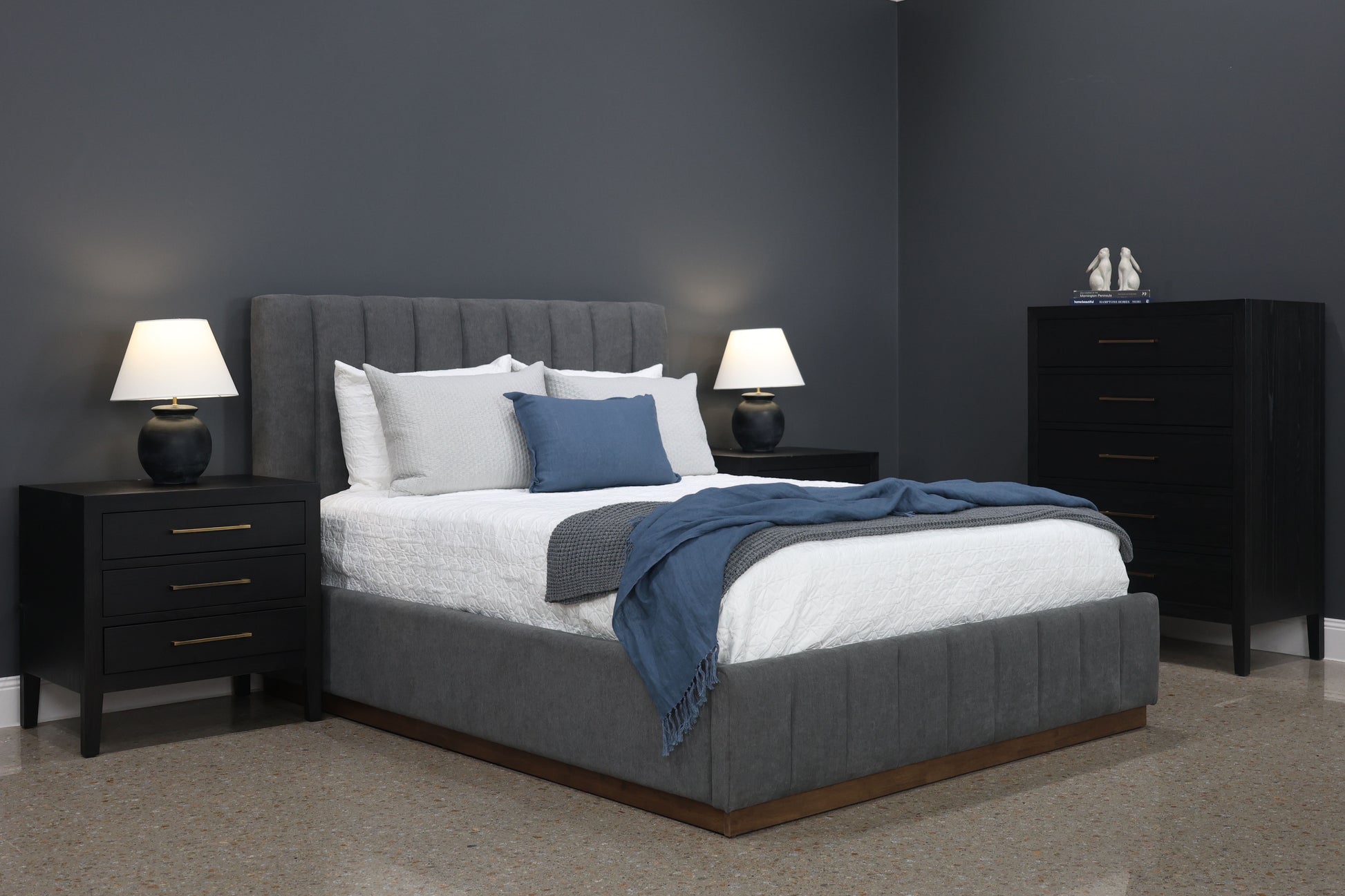 Melbourne Bed - Dark Grey
