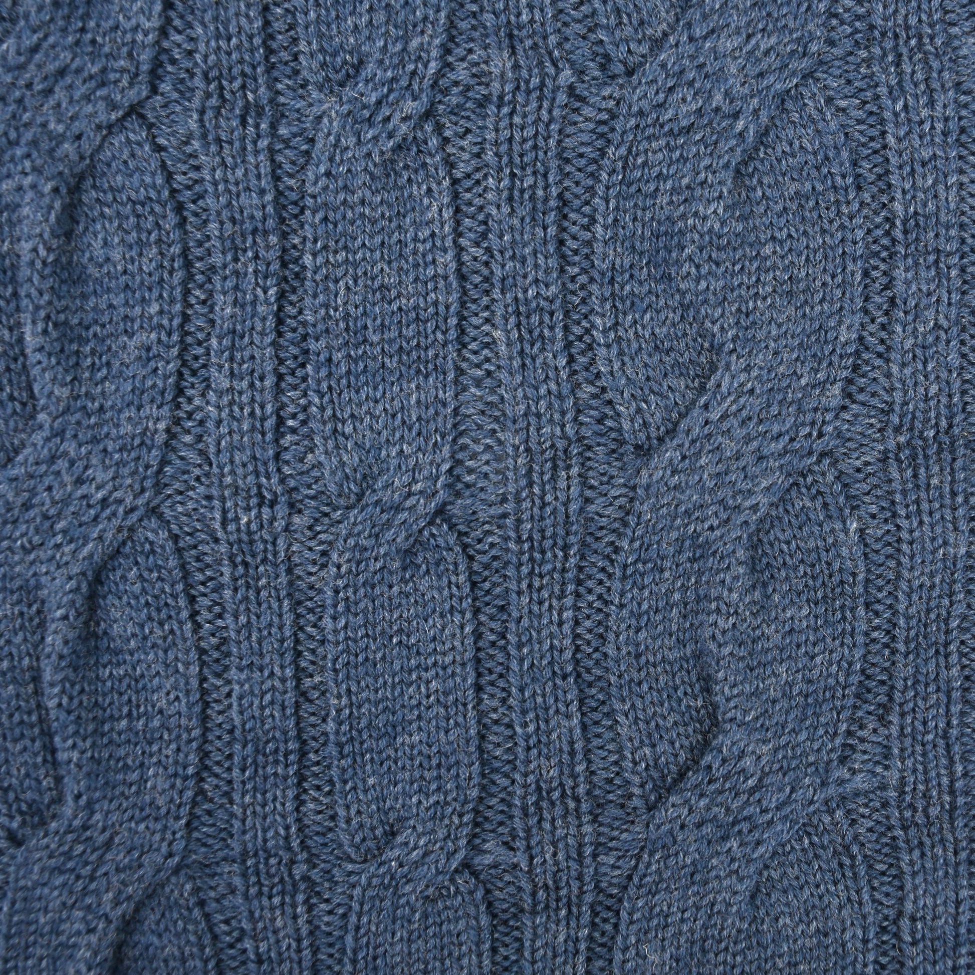 Cable Throw Australian Merino Wool - Navy